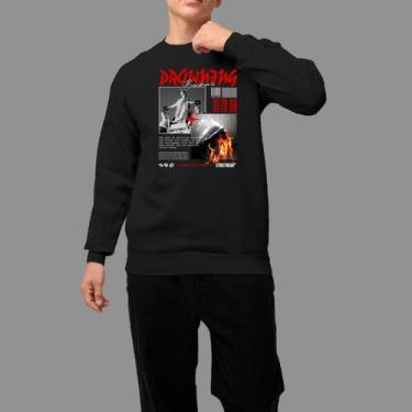 Imagem de Moletom Gola Careca Basico Masculino Moda De Rua Tecido Macio Drow - R