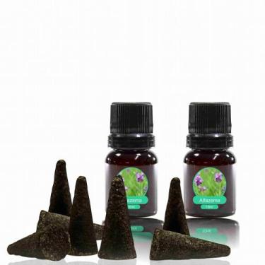 Imagem de Kit Incenso Cone Carvão Vegetal 100gr + 20ml de essência importada (pa