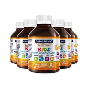 Imagem de Kit 5 Polivitamínico Kids Catarinense Laranja 150ml