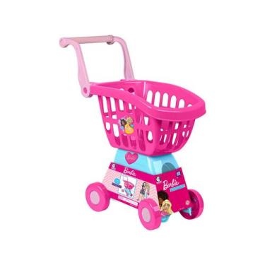 Imagem de Carrinho de Supermercado de Brinquedo - Barbie Chef Compras Rosa e Azu