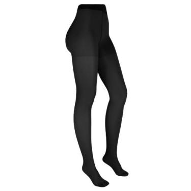 Imagem de 2 Meia Calça Feminina Fina Fio 15 Transparente Adulto Trifil, M, Preto
