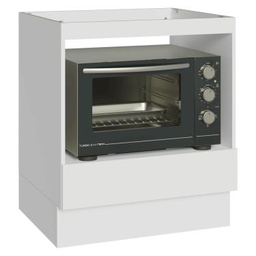 Imagem de Balcão para Forno/Micro-ondas 70 x 60 cm 1 Gaveta (Sem Tampo) Branco Madesa