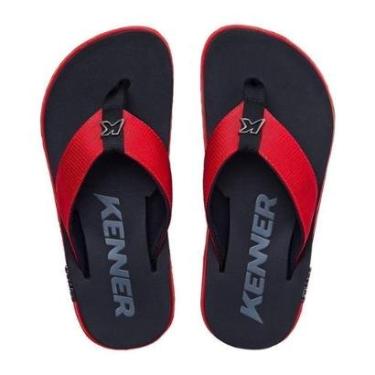 Imagem de CHINELO SANDALIA KENNER KIVAH TKS ORIGINAL PRETO E  VERMELHO-Masculino