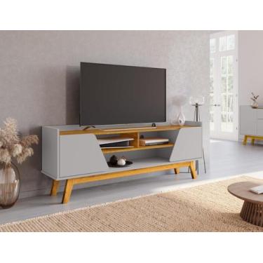 Imagem de Rack para TV até 65 Polegadas MDF 160cm Pés em Madeira Maciça Turim 2 