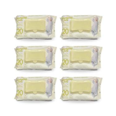 Imagem de Kit Com 6 Lenços Umedecidos Recém Nascido de 120 Unidades Marigold Bab