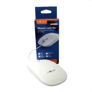 Imagem de Mouse Com Fio USB INOVA MOU-20054 Branco - INOVAS
