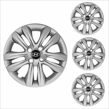 Imagem de Jogo Calota Aro 15 HB20 Hatch Sedan 2016 à 2018 Hyundai + Emblema Resi