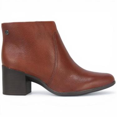 Imagem de Bota Cano Curto Bottero 346901 Couro Burnish Salto Bloco Feminino, Con