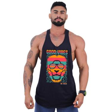 Imagem de Regata Super Cavada Masculina MXD Conceito Leão Good VIbes-Masculino