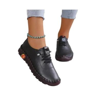 Imagem de Sapatos Casuais Femininos Confortáveis, Tênis Planos Macios, Zapatilla