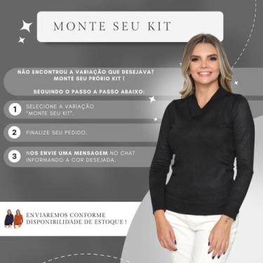 Imagem de Kit 2 Blusas Tricot Gola V Moda Casul Inverno 2024 - SP/CXX, Monte seu