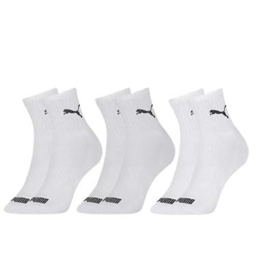Imagem de Kit 3 Pares Meias Puma Cano Médio Adulto Algodão Original, 34/39, Bran