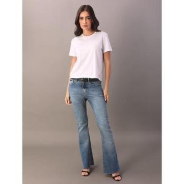 Imagem de Camiseta Calvin Klein Jeans Feminino Algodão Egípcio - Branco-Feminino