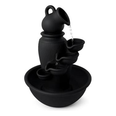 Imagem de Fonte De Agua Chafariz Para Jardim Cascata Feng Shui Preta