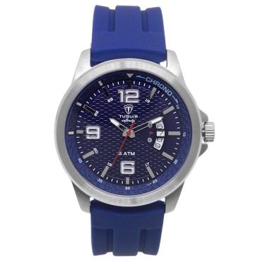 Imagem de Relógio Masculino de Aço Tuguir Analógico 9169F Prata e Azul-Masculino
