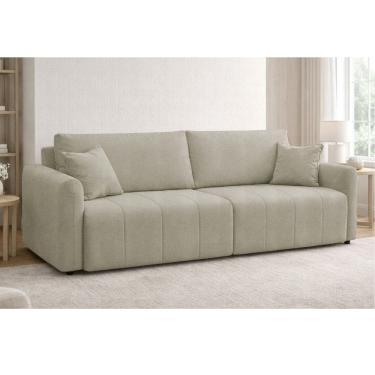 Imagem de Sofa 3 Lugares Retratil Reclinavel 230cm Linho Aveludado Ferrara Ferguile