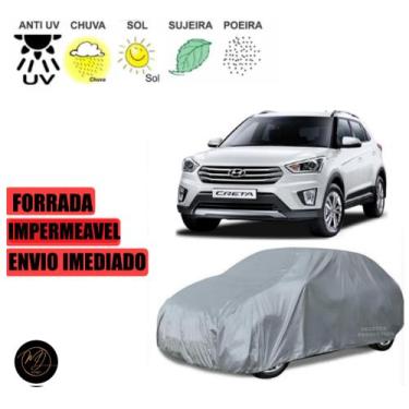 Imagem de Capa de Cobrir Carro  CRETA FORRADA GG- Impermeável e Total Proteção -