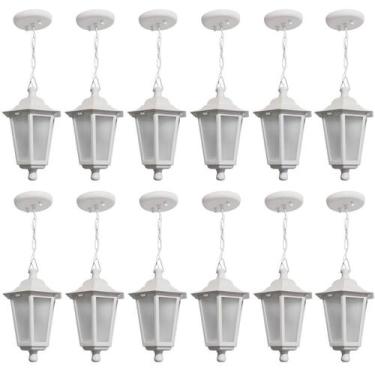 Imagem de Conjunto 12 Pendentes de Teto Coloniais Luminárias Externas Gregas Bra