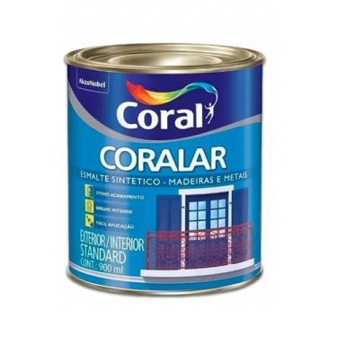 Imagem de Tinta Esmalte Coral Metais E Madeiras Coralar 900ml Cores -, Branco/Ne
