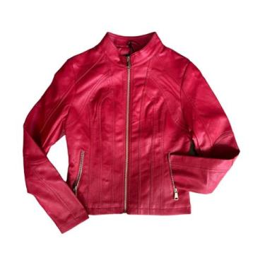 Imagem de Jaqueta de Couro Pu feminina - Fantasy Sport Wear, Vermelho, M