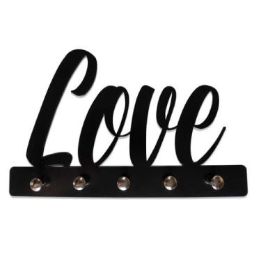 Imagem de Porta Chaves Divertido Love Decoração Criativa - Geek Vip, Preto