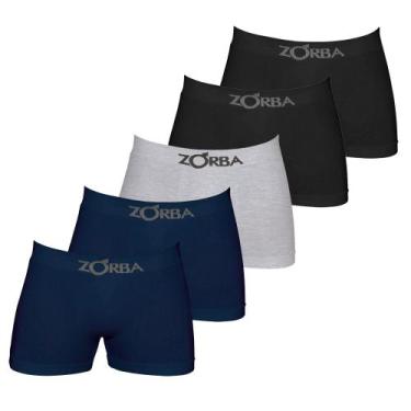Imagem de Kit c/5 Cueca Zorba Boxer Sem Costura Algodão - 0781, M