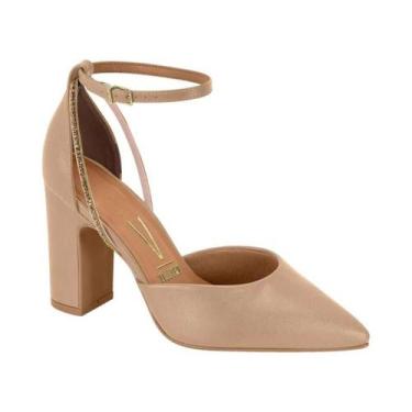 Imagem de Sapato Vizzano Scarpin Salto Grosso - Feminino, Nude, 38