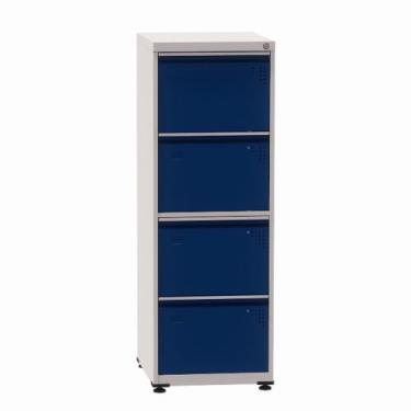 Imagem de Arquivo de Aço com 04 Gavetas Tradicional Pandin 1,36 m Cinza e Azul D