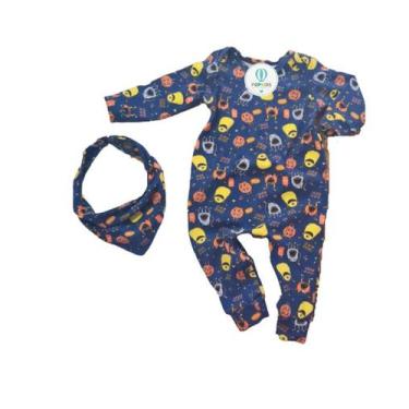Imagem de Macacão Pressão Monstrinhos + Bandana Tam.G - PopKids