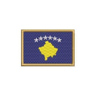 Imagem de BP0433-001 Bandeira Kosovo Patch Bordado 7,5x5 - BR44