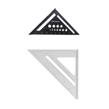 Imagem de KIT ESQUADRO ALUMINIO 12" e 18CM TRIANGULAR PARABONI