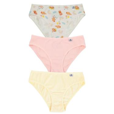 Imagem de Kit 3 Calcinhas de Algodão Infantil Miss Delrio 51309 Capivara, Amarel