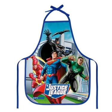 Imagem de Avental Escolar Infantil Liga Da Justiça Plástico Dac Desenho Do Tecid
