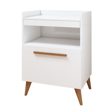 Imagem de Aparador Buffet Gramado com 1 Porta e 1 Prateleira em MDP TAMANHO 55,5CM Branco Kaiki Móveis