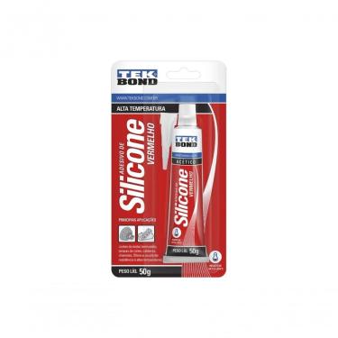 Imagem de Silicone Acético Alta Temperatura Vedações Diversas Indústria Automotiva Construção Civil Vermelho Tekbond 50G