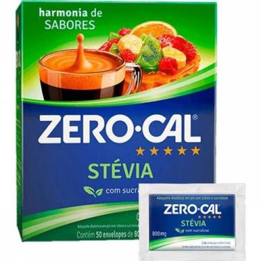 Imagem de Adoçante em Pó Zero-Cal Stévia com Sucralose Sachê 50 Unidades de 0,8g