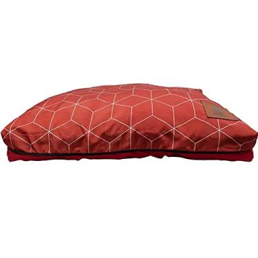 Imagem de Cama Pet Para Cachorros e Gatos Resistente Linhas Geométricas Vermelha 88x75