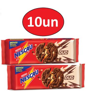 Imagem de 10 unidades Biscoito Cookies Duo Nescau Nestlé 60g