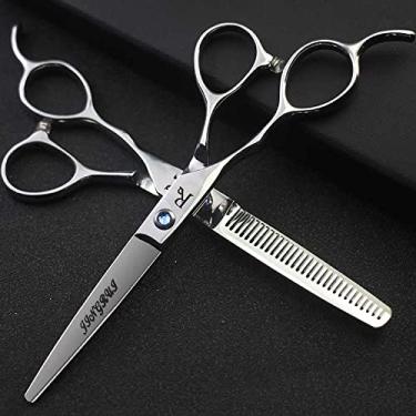 Imagem de Salon barber shop 6 polegadas tesoura especial cabeleireiro profissional para corte de cabeleireiro à esquerda e conjunto de tesouras de cabelo para homens e mulheres ferramentas para corte de cabelo