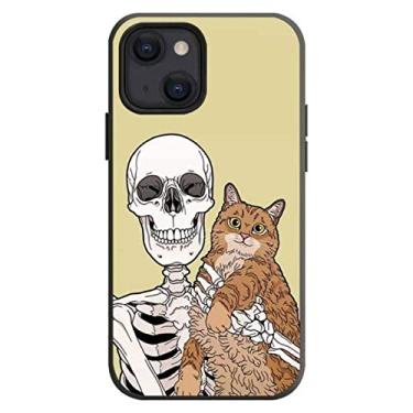 Imagem de Capa de telefone de esqueleto engraçado gato cão crânio para iPhone 13 12 11 Pro XS MAX XR 8 7 6 6S Plus X 5S SE 2020 Capa Traseira, A6, para iPhone 13 Mini