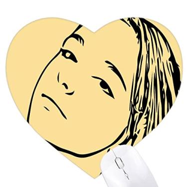 Imagem de Simple Occident Vogue Frail Portrait Heart Mousepad Tapete de borracha para escritório