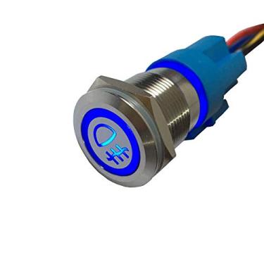 Imagem de ESUPPORT 12V Carro Veículo Azul Luz LED Botão Metal Interruptor Tomada Plugue 19 mm