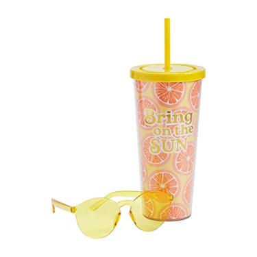 Imagem de Mud Pie Conjunto de copos amarelos e óculos de sol