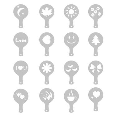 Imagem de Kit Com 16 Moldes Decoração Stencils Café Bebidas E Comidas
