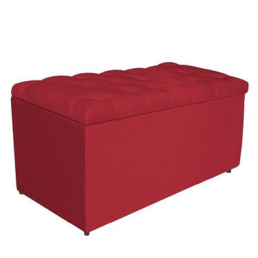 Imagem de Calçadeira Estofada Liverpool 90cm Solteiro Suede Vermelho