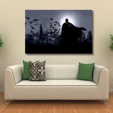 Imagem de Quadro decorativo Batman Heróis Gotham com Tela em Tecido