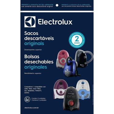 Imagem de Kit c/ 3 Sacos Descartáveis Aspiradores Electrolux One / Trio / Max Trio / Go / Ingenio / Twenty / Sonic