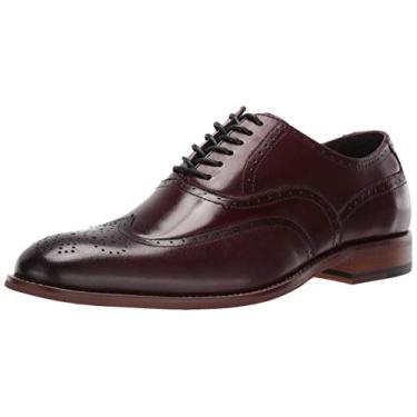 Imagem de STACY ADAMS Sapato Oxford masculino Dunbar Wingtip, Borgonha, 15 Wide