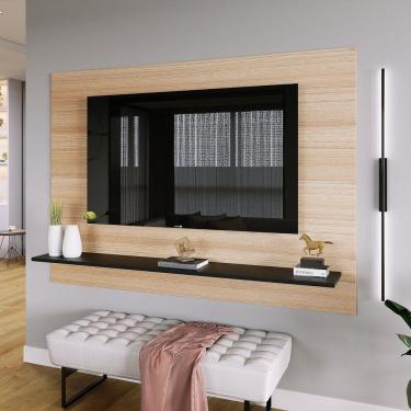 Imagem de Painel para TV até 50 Polegadas 1 Prateleira Columbia Espresso Móveis Preto/Amadeirado