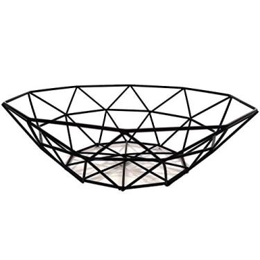 Imagem de TEETOOKEA Tigela de frutas de arame metálico, cestas de armazenamento de frutas de arte de ferro para balcão de cozinha, bancada, decoração de casa, peça de centro de mesa decorativa para guardar vegetais, pão, lanches, pot-pourris